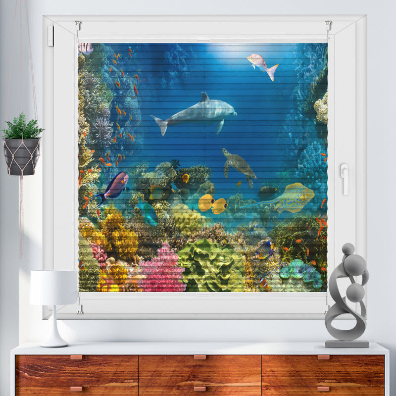 Plissee mit Motiv: Unterwassertiere V2