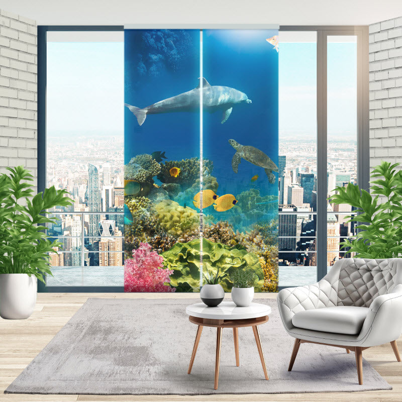 Schiebegardine mit Motiv: Unterwassertiere V2