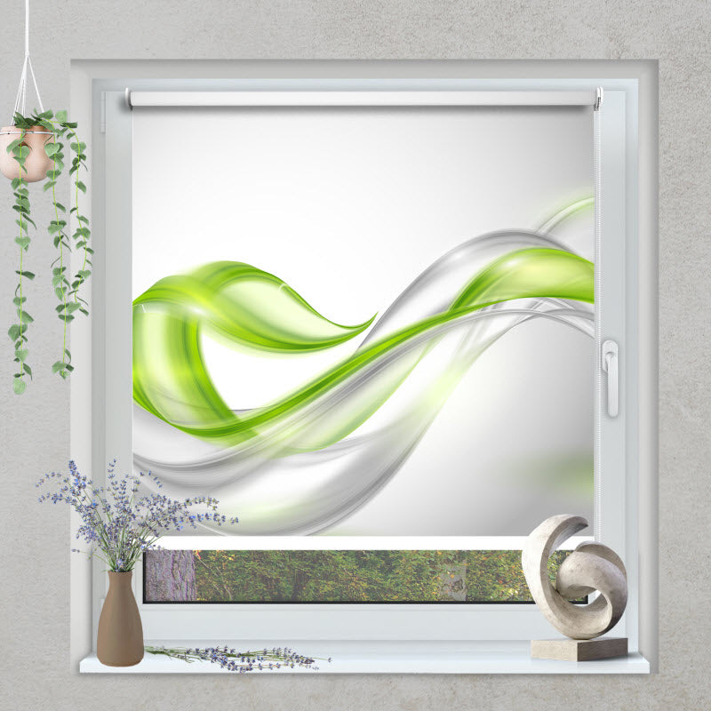 Klemmfix Rollo mit Motiv: Abstrakte grüne Effekte