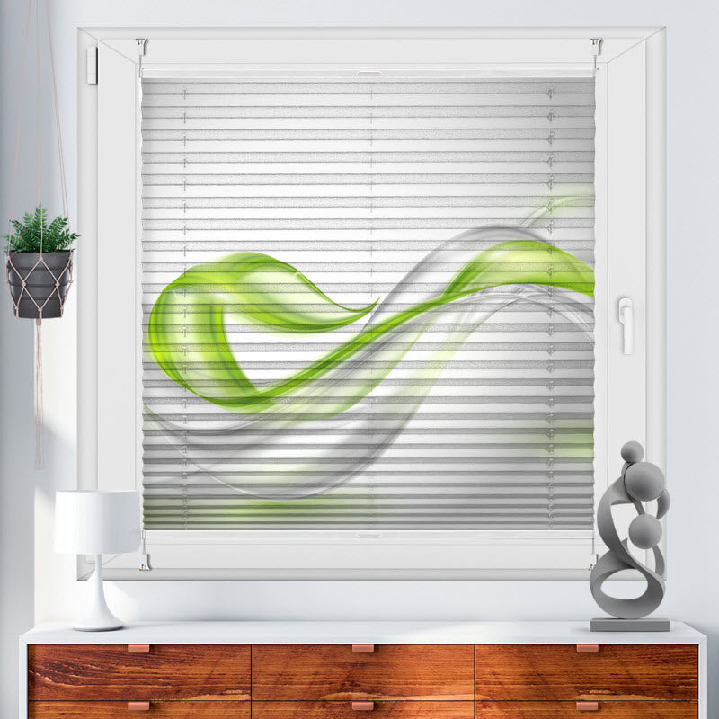 Wabenplissee mit Motiv: Abstrakte grüne Effekte