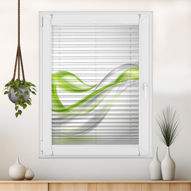 Plissee mit Motiv: Abstrakte grüne Effekte