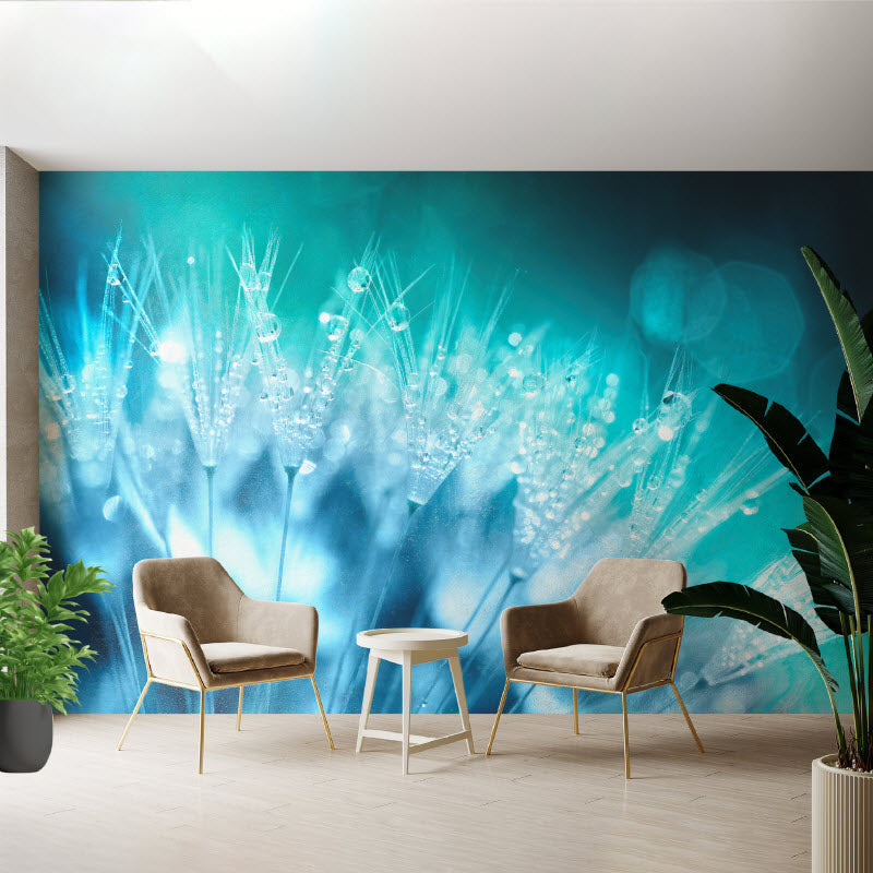 Tapete mit Motiv: Pusteblume mit Wassertropfen