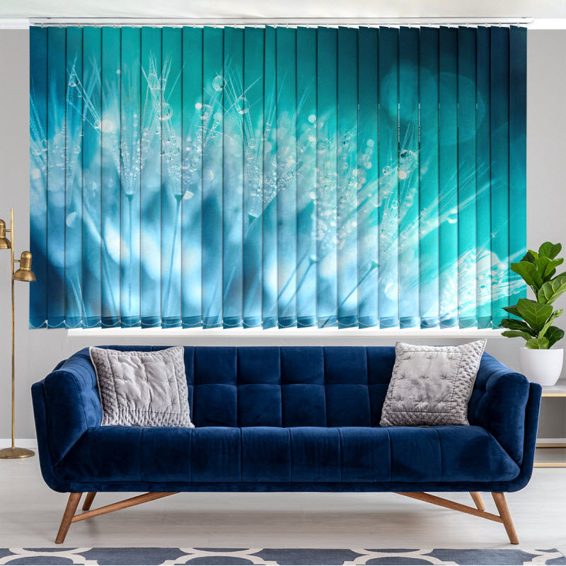 Lamellenvorhang mit Motiv: Pusteblume mit Wassertropfen