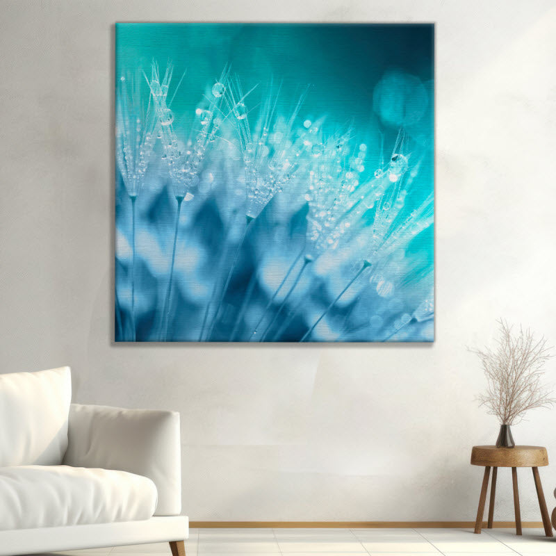 Leinwand mit Motiv: Pusteblume mit Wassertropfen