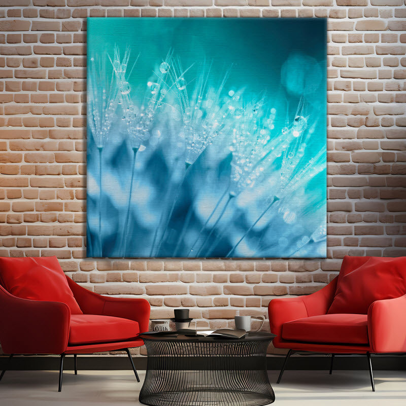 Leinwand mit Motiv: Pusteblume mit Wassertropfen