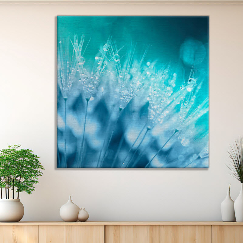 Leinwand mit Motiv: Pusteblume mit Wassertropfen