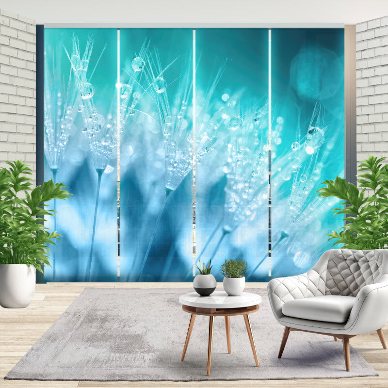 Schiebegardine mit Motiv: Pusteblume mit Wassertropfen
