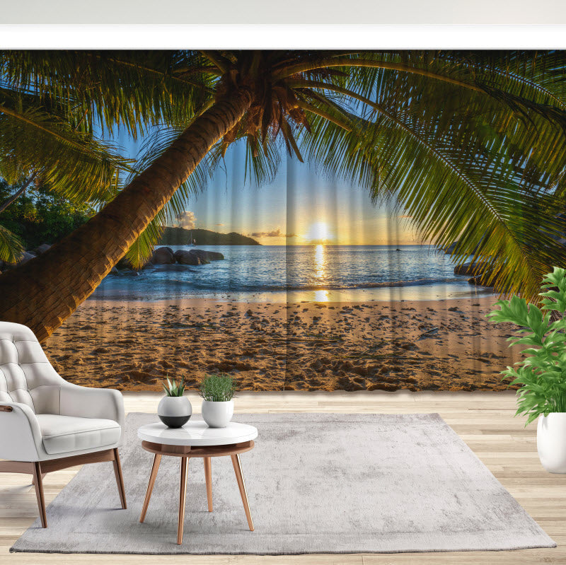 Fotovorhang: Palme am Strand
