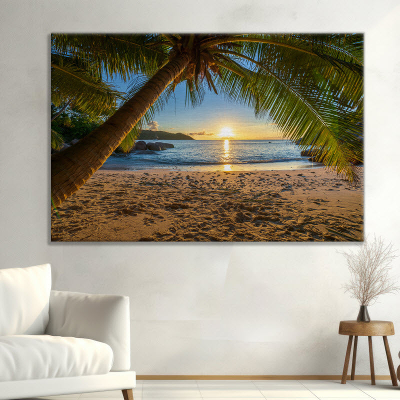 Leinwand mit Motiv: Palme am Strand