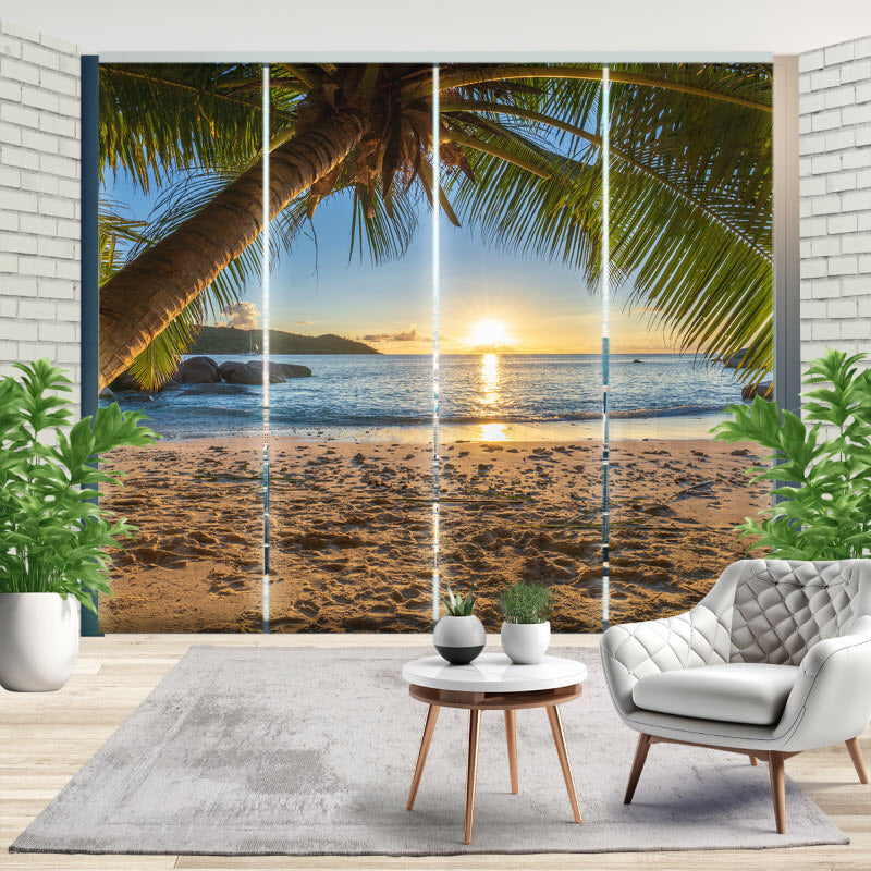 Schiebegardine mit Motiv: Palme am Strand