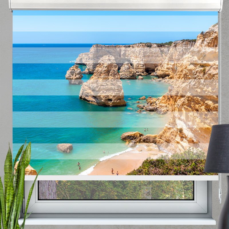 Doppelrollo mit Motiv: Strand Marinha/Portugal