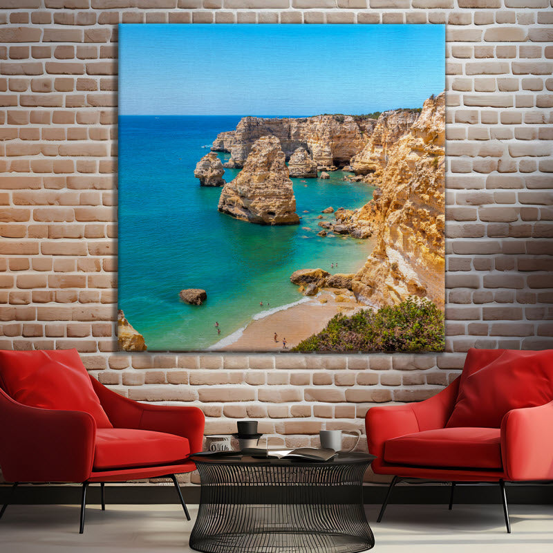 Leinwand mit Motiv: Strand Marinha/Portugal