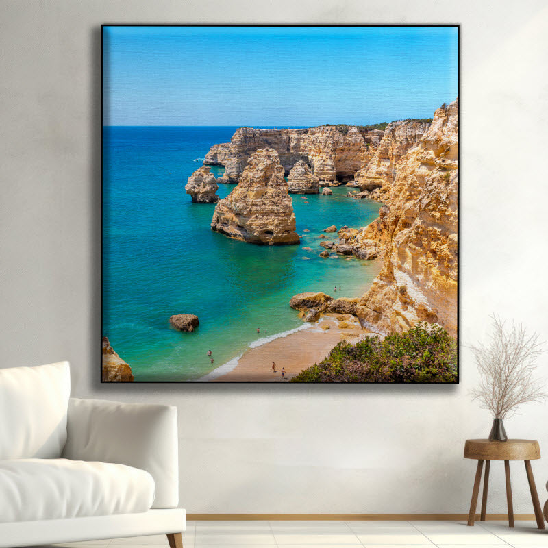 Textilspannrahmen mit Motiv: Strand Marinha/Portugal