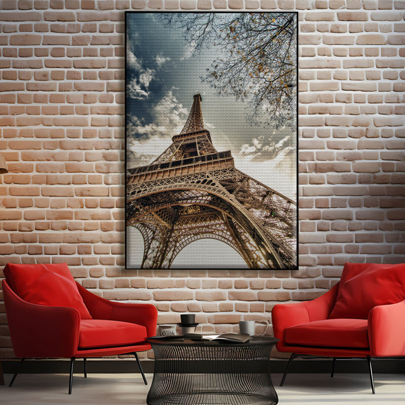 Akustikstoff mit Motiv: Unter dem Eifelturm