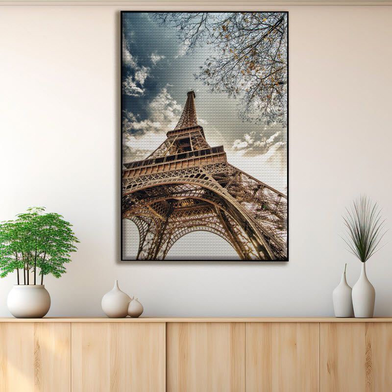 Akustikstoff mit Motiv: Unter dem Eifelturm