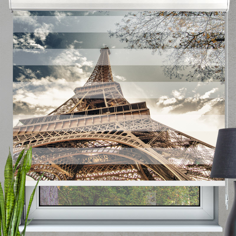 Doppelrollo mit Motiv: Unter dem Eifelturm