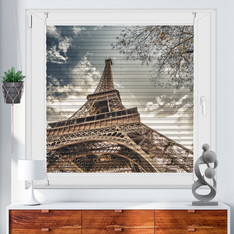 Plissee mit Motiv: Unter dem Eifelturm