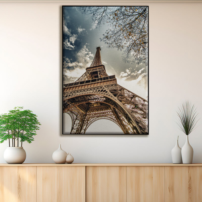 Textilspannrahmen mit Motiv: Unter dem Eifelturm