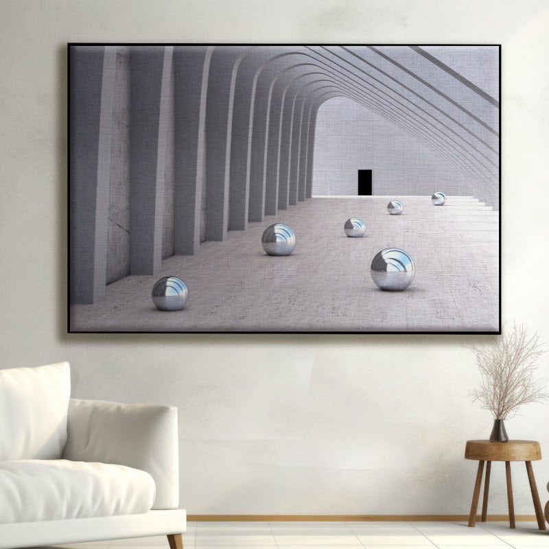 Textilspannrahmen mit Motiv: Chromkugeln