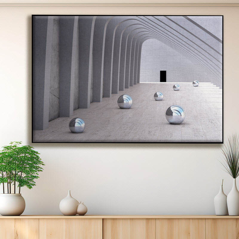 Textilspannrahmen mit Motiv: Chromkugeln