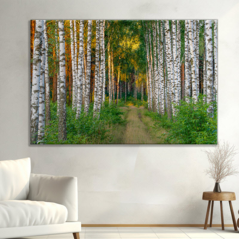 Leinwand mit Motiv: Fußweg im Wald