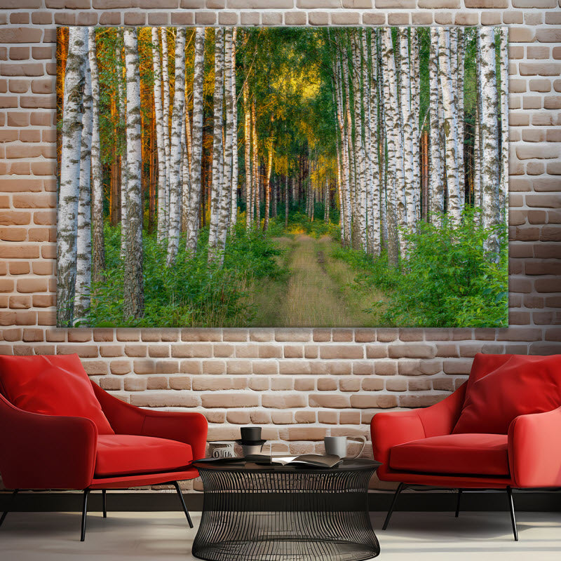 Leinwand mit Motiv: Fußweg im Wald