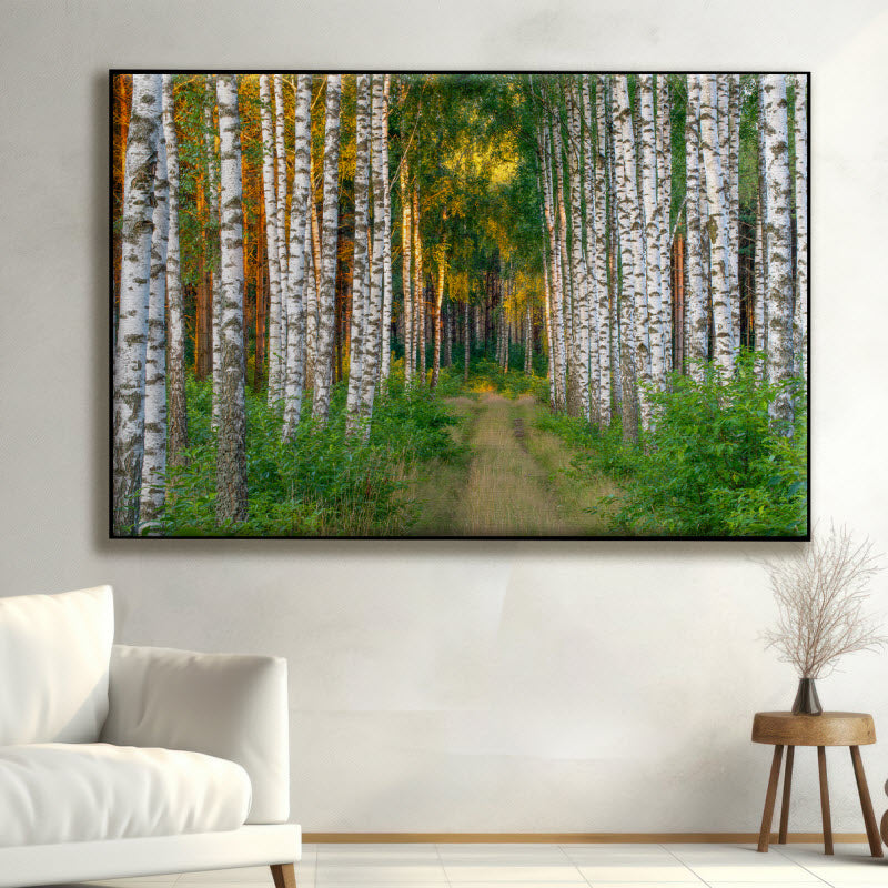 Textilspannrahmen mit Motiv: Fußweg im Wald