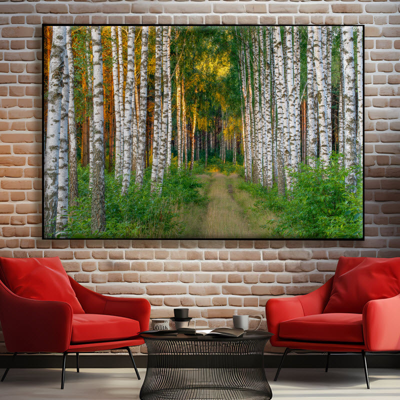 Textilspannrahmen mit Motiv: Fußweg im Wald