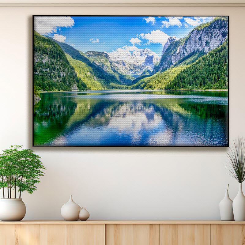 Akustikstoff mit Motiv: See Gosausee