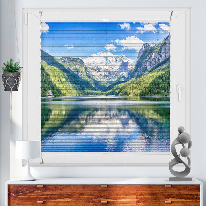 Wabenplissee mit Motiv: See Gosausee