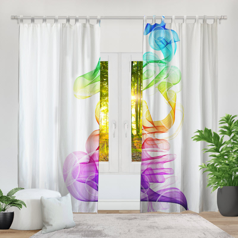 Fotovorhang: Bunte Rauchwellen