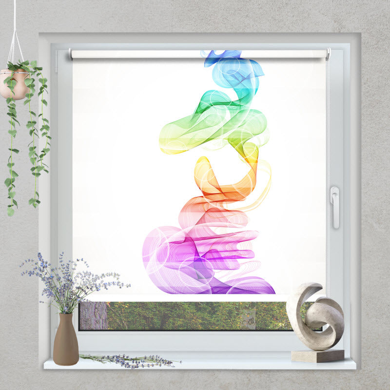 Klemmfix Doppelrollo mit Motiv: Bunte Rauchwellen