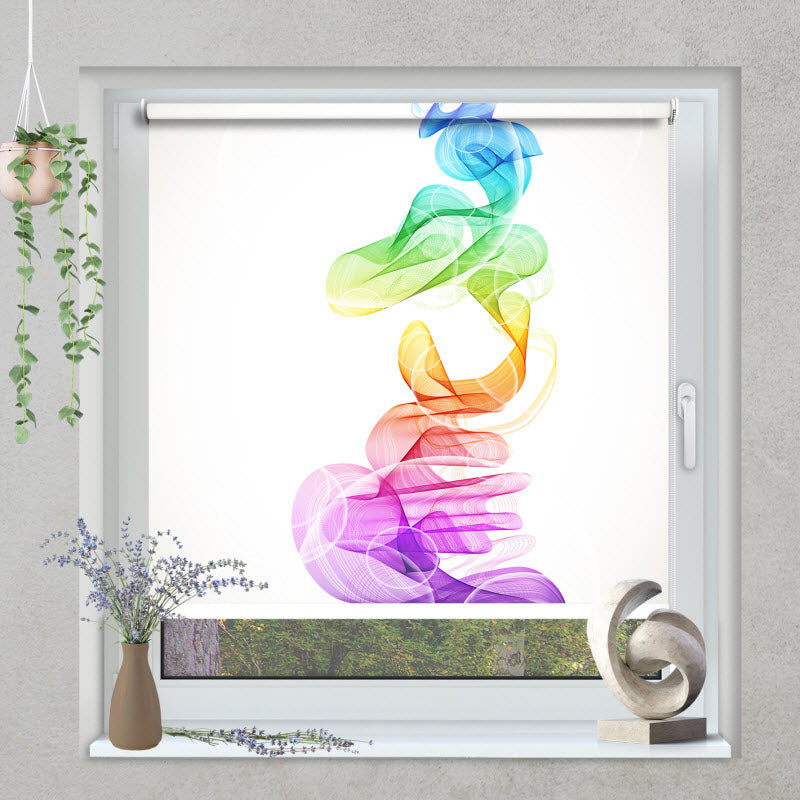 Klemmfix Rollo mit Motiv: Bunte Rauchwellen