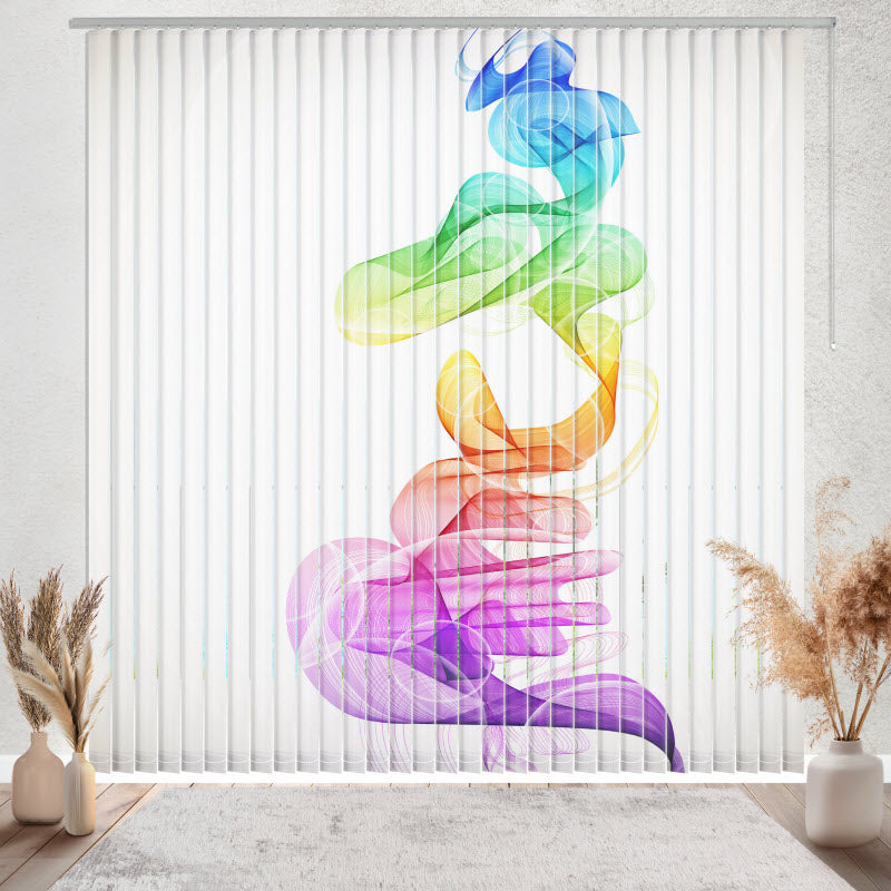 Lamellenvorhang mit Motiv: Bunte Rauchwellen