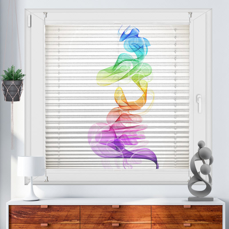 Plissee mit Motiv: Bunte Rauchwellen