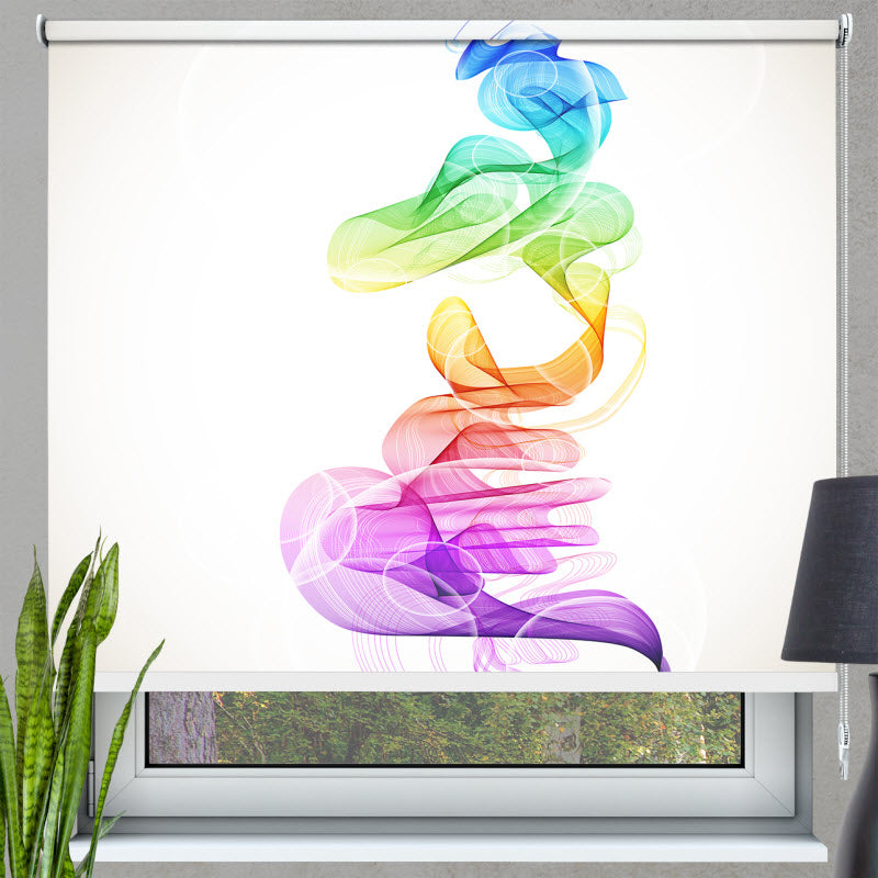 Rollo mit Motiv: Bunte Rauchwellen