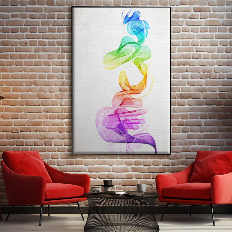 Textilspannrahmen mit Motiv: Bunte Rauchwellen