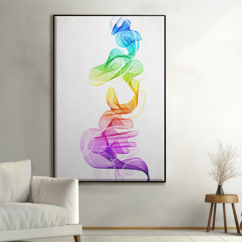 Textilspannrahmen mit Motiv: Bunte Rauchwellen