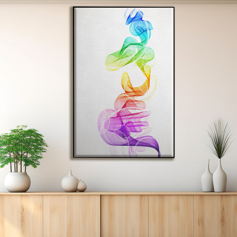 Textilspannrahmen mit Motiv: Bunte Rauchwellen