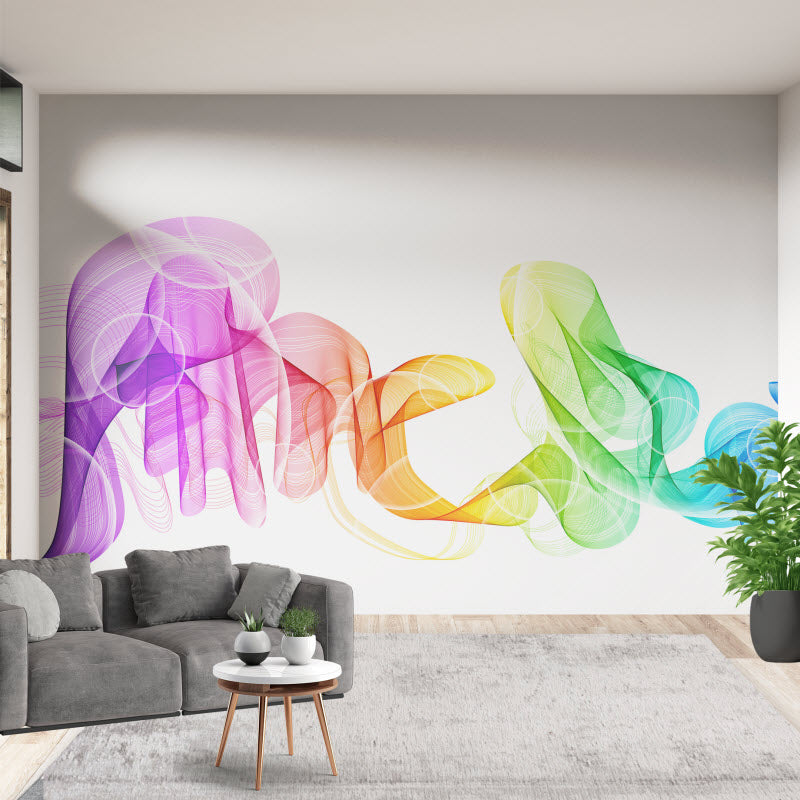 Tapete mit Motiv: Rauchwellen Bunt