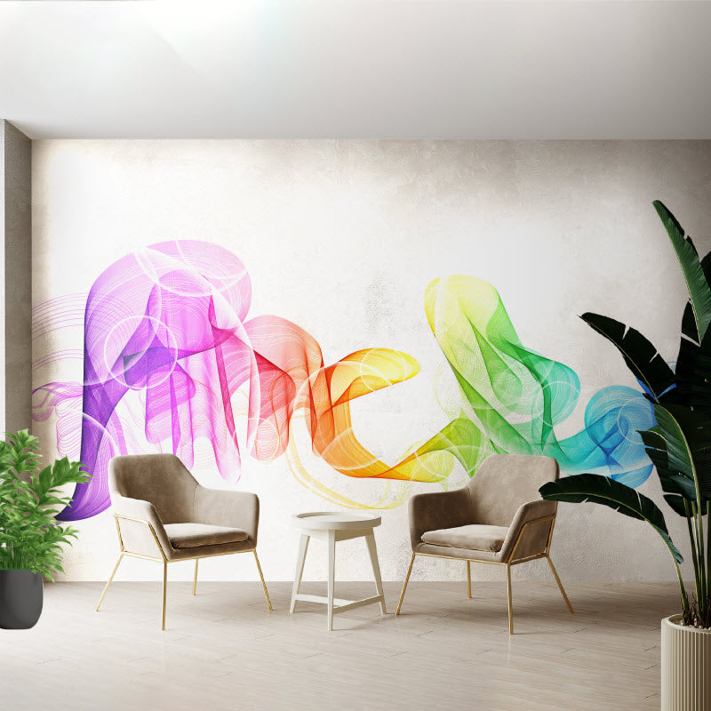 Tapete mit Motiv: Rauchwellen Bunt