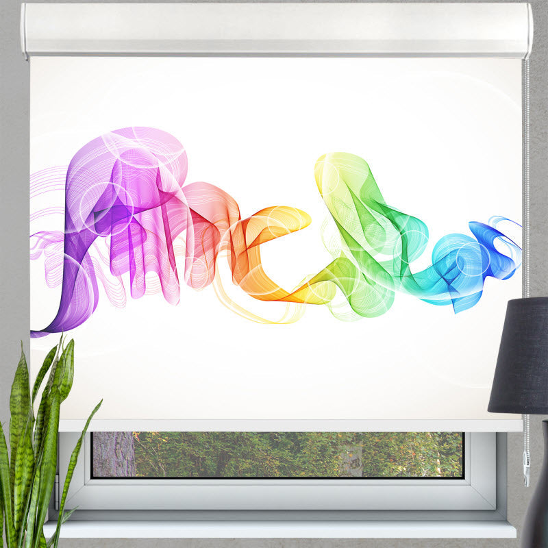 Kassettenrollo mit Motiv: Rauchwellen Bunt