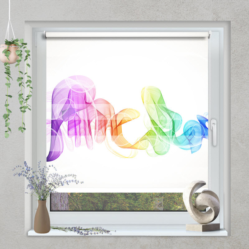 Klemmfix Doppelrollo mit Motiv: Rauchwellen Bunt