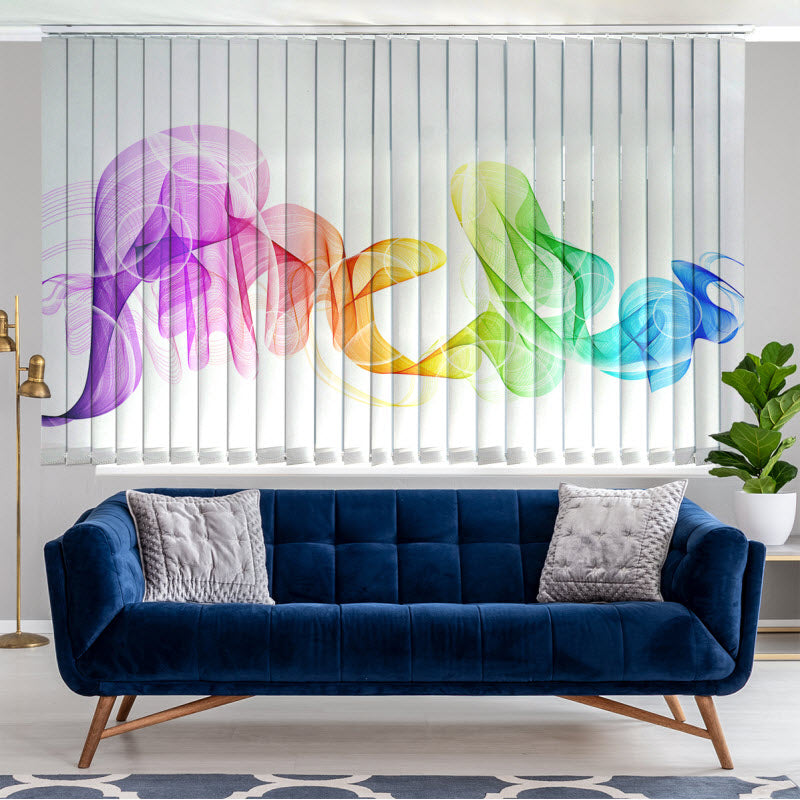 Lamellenvorhang mit Motiv: Rauchwellen Bunt