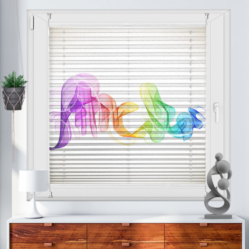 Plissee mit Motiv: Rauchwellen Bunt