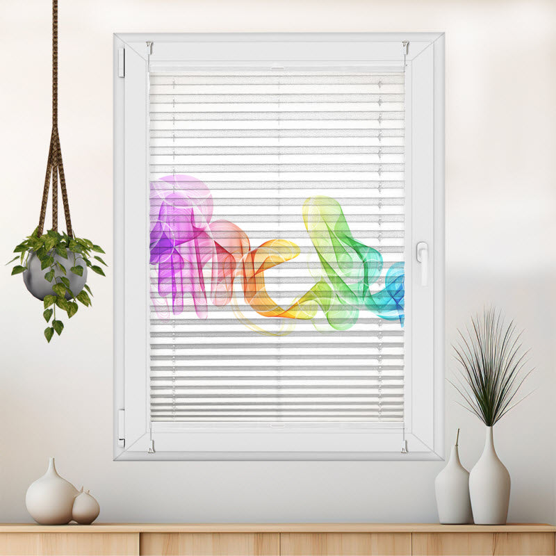 Plissee mit Motiv: Rauchwellen Bunt