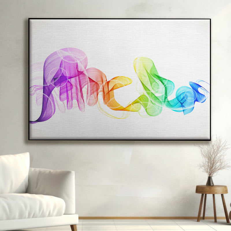 Textilspannrahmen mit Motiv: Rauchwellen Bunt