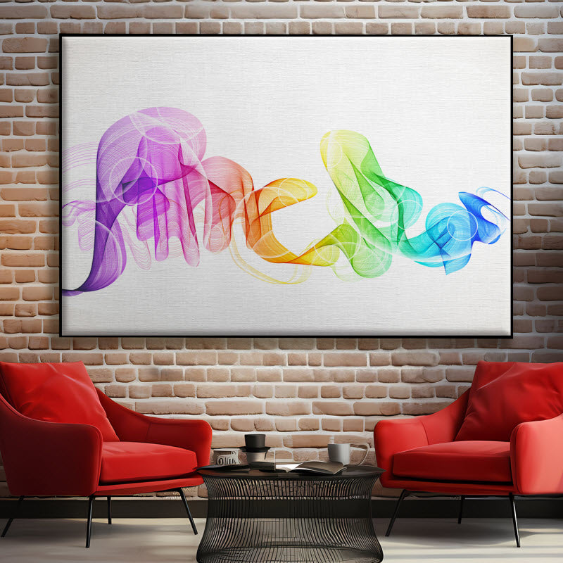 Textilspannrahmen mit Motiv: Rauchwellen Bunt