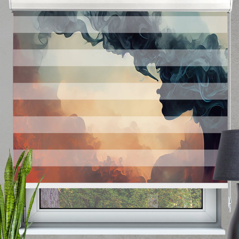 Doppelrollo mit Motiv: Gemälde Rauch