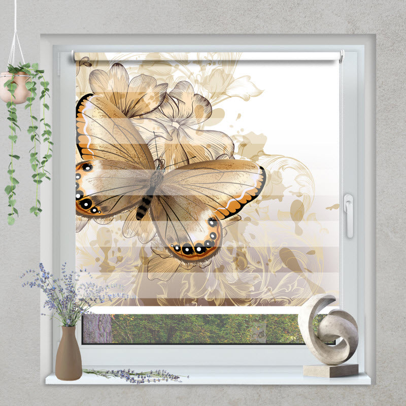 Klemmfix Doppelrollo mit Motiv: Abstrakt Schmetterling